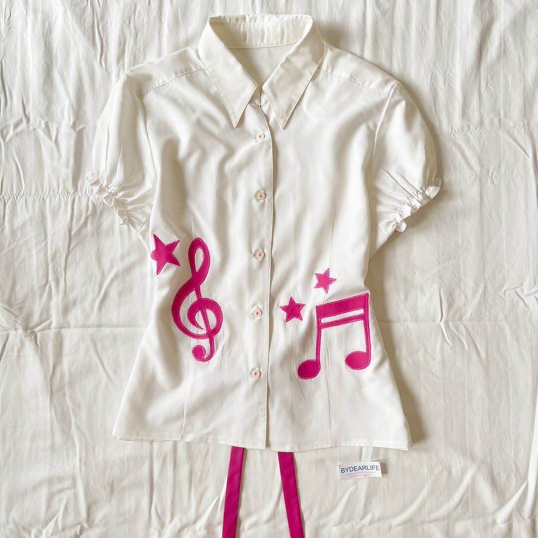 Damen Musikalisches Kurzarmhemd EB