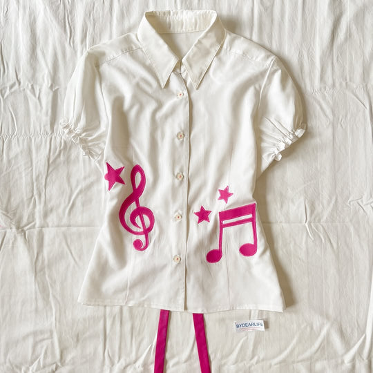 Damen Musikalisches Kurzarmhemd EB