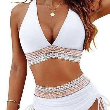 Damen Hochtailliertes Bikini-Set mit verstellbaren Trägern EB