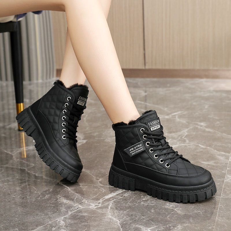 Damen Winterliche High-Top Boots mit kuscheligem Innenfutter und rutschfester Sohle EB