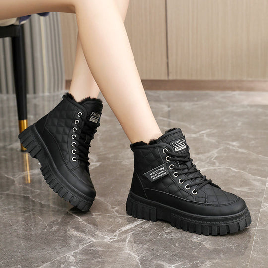 Damen Winterliche High-Top Boots mit kuscheligem Innenfutter und rutschfester Sohle EB