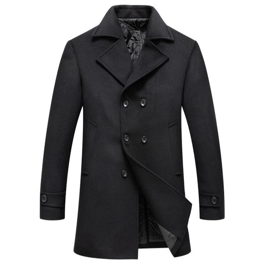 Herren stilvoller und eleganter Übercoat mit doppelter Knopfreihe EB