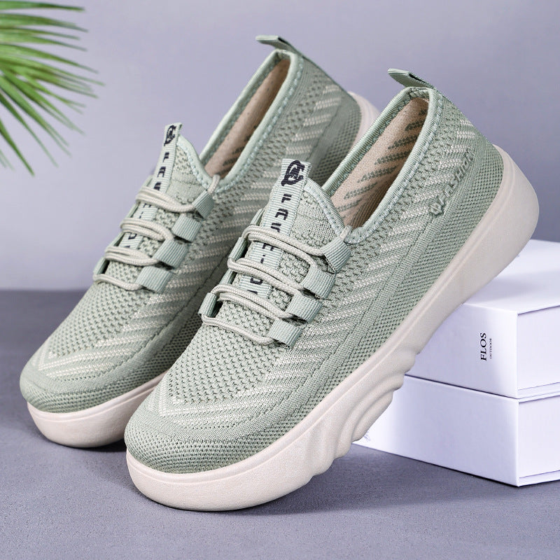 Damen Sportliche und atmungsaktive Freizeit-Sneaker mit elastischem Schnürsystem EB