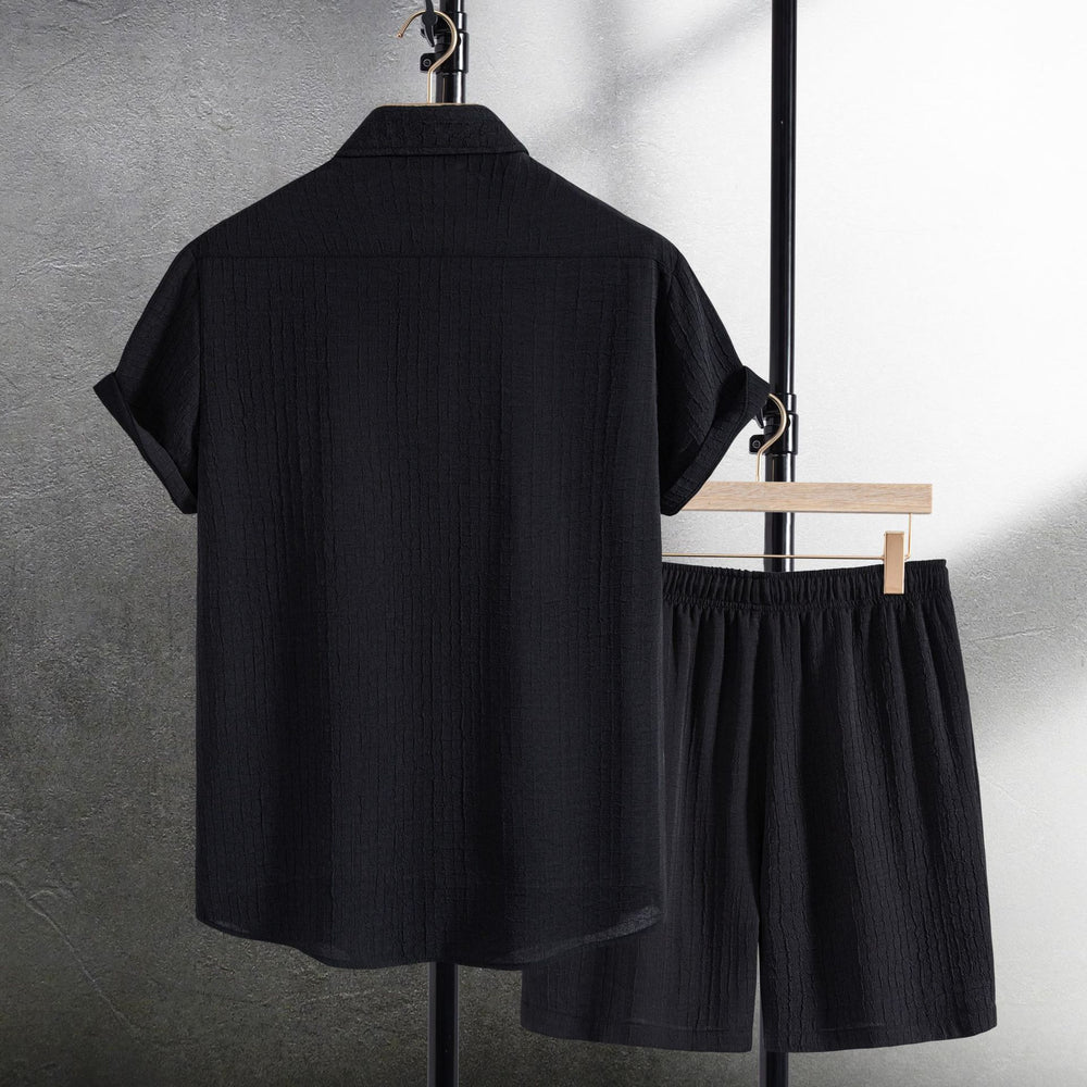 Damen Freizeitanzug mit kurzen Ärmeln und elastischen Shorts EB