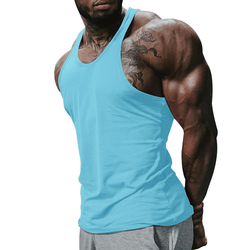 Herren atmungsaktives Fitness Tanktop mit Racerback-Design und körperbetontem Schnitt EB