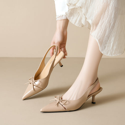 Damen Slingback-Pumps mit modischem Schleifendesign und elegantem Lackfinish EB