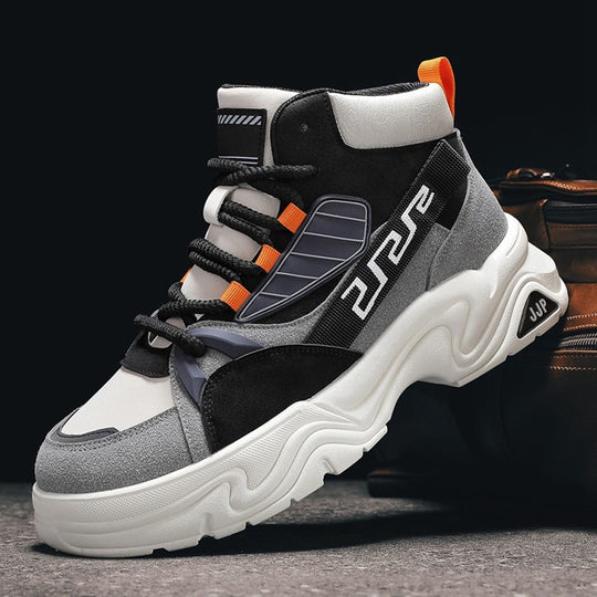 Damen Sportliche High-Top Sneakers mit kontrastierenden Designs und rutschfester Sohle EB