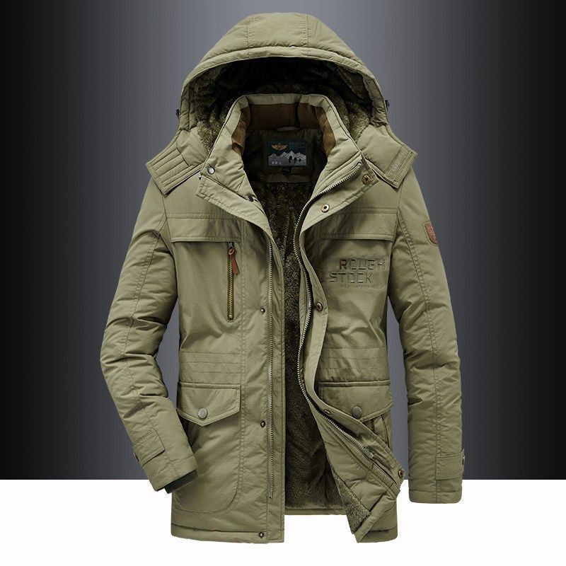 Herren nan isolierte Kapuzenparka mit Sherpa-Innenfutter, winddichter Front und Multifunktions-Taschen EB