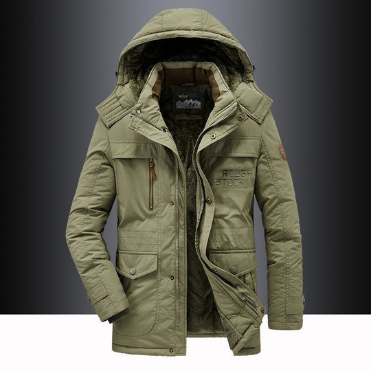 Herren nan isolierte Kapuzenparka mit Sherpa-Innenfutter, winddichter Front und Multifunktions-Taschen EB