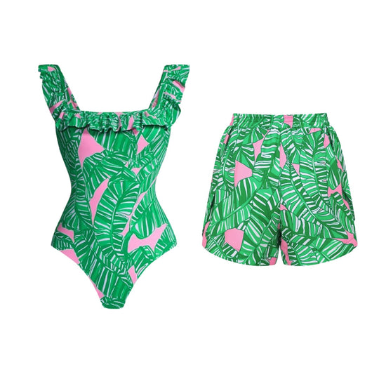Damen Badeanzug und Maxirock Set EB