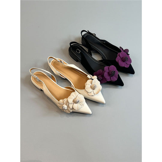Damen Slingback Ballerinas mit floralem Design EB