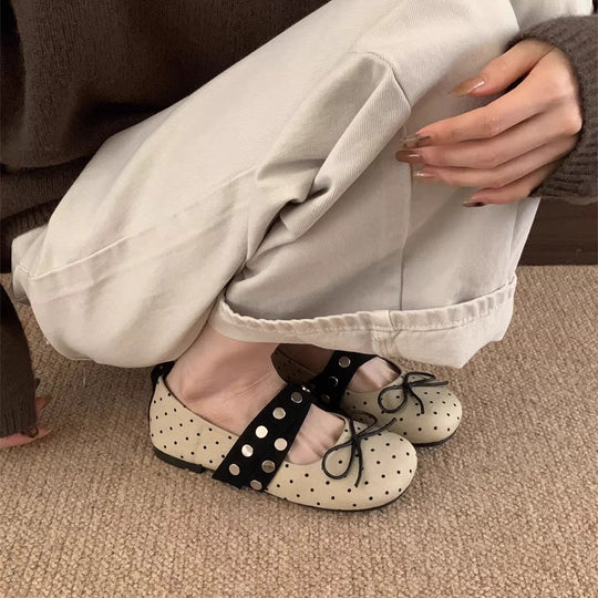 Damen Ballerinas mit verspieltem Schleifen-Design und modischem Riemen EB
