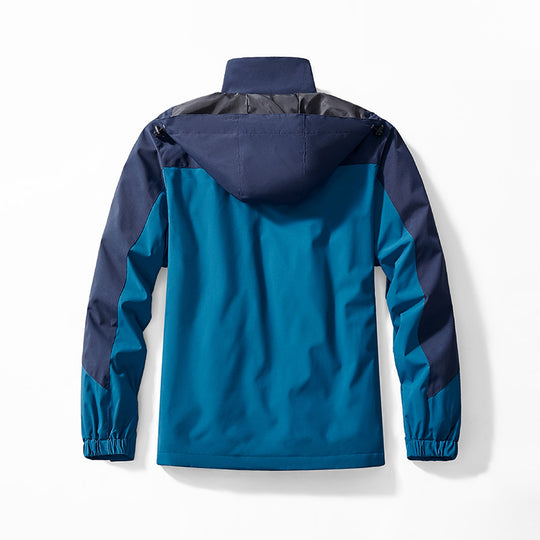 Herren dreiteilige Softshell- und Fleece-Outdoorjacke mit wasserdichter Membran und Kapuze EB