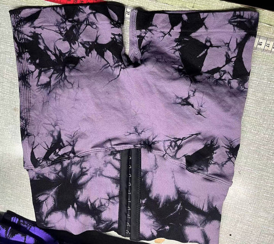 Damen Modische Radlerhosen mit höhenverstellbarem Bund und einzigartigem Batikdesign EB