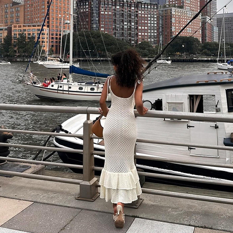 Damen elegantes Sommerkleid mit Schößchen EB