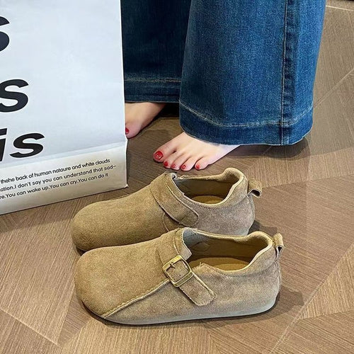 Damen Komfortable Mokassins mit verstellbarem Riemen und weichem Obermaterial EB