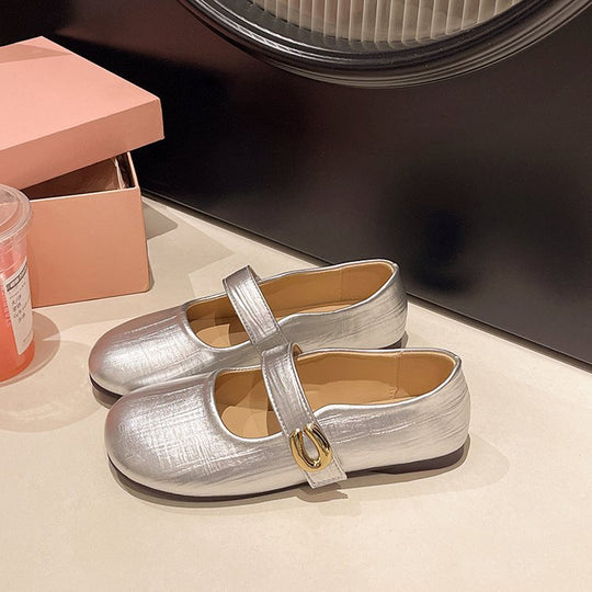 Damen elegante Mary Jane Ballerinas mit modischem Schnallenakzent EB