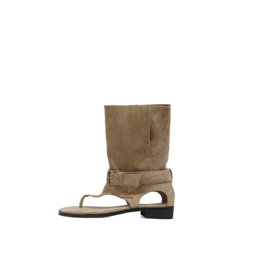 Damen modische Zehenstegsandalen mit verstellbarem Riemen EB