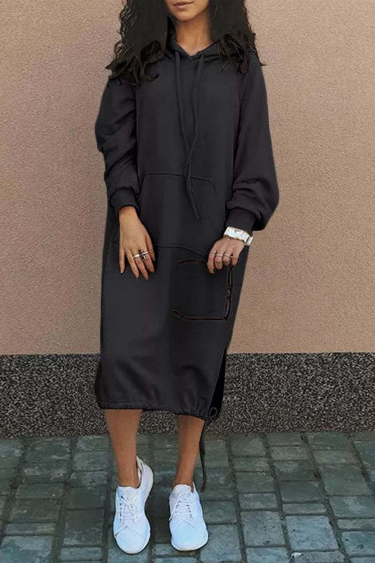 Damen Hoodie-Kleid mit lässiger Passform und praktischen Taschen EB