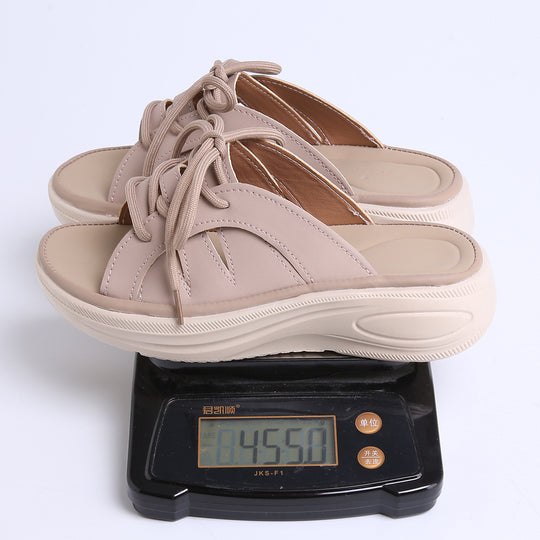 Damen Clogs mit angesagtem Schnürdesign und komfortabler Plateau-Sohle EB