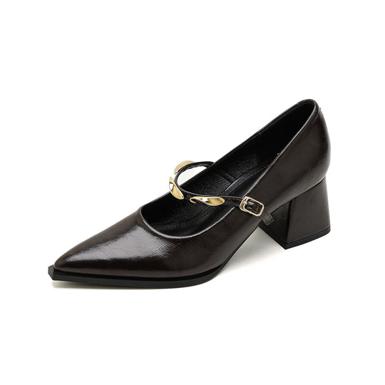 Damen elegante Pumps mit verstellbarem Riemen und schickem Detail EB