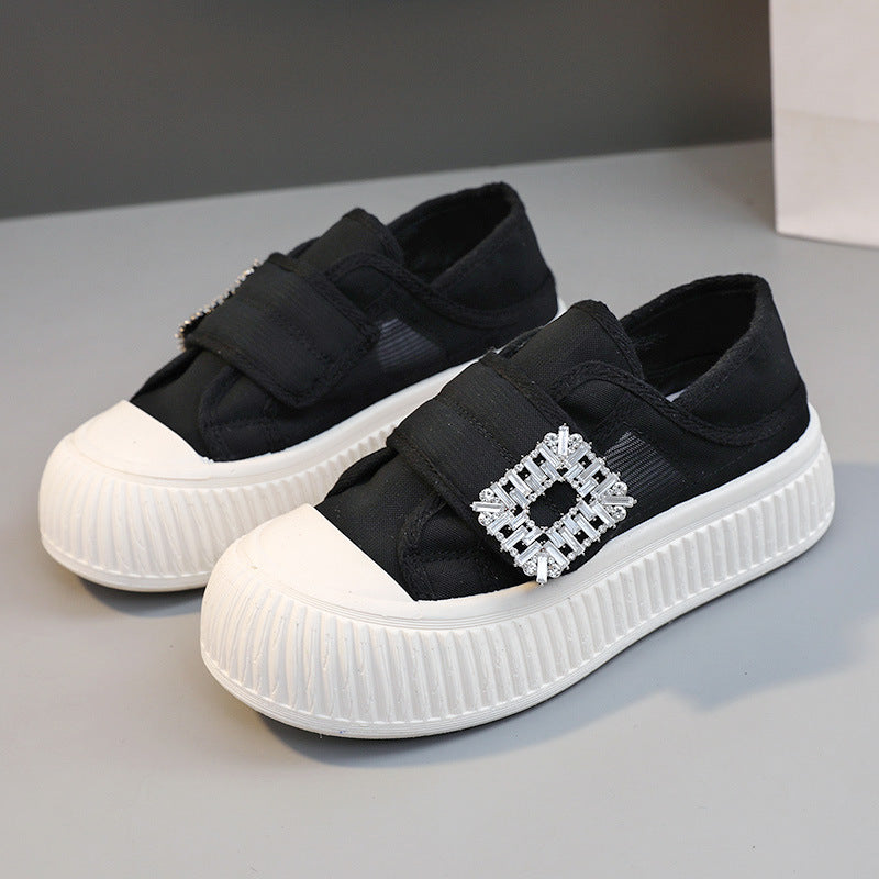 Damen modische Slip-On Sneakers mit eleganter Schnalle EB