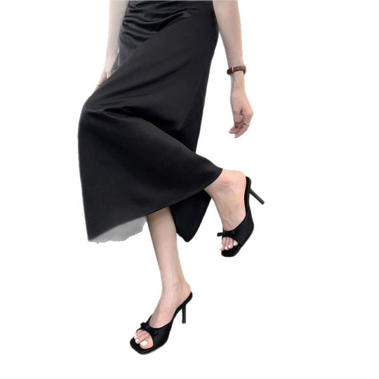 Damen elegante Mules mit Schleifenakzent EB