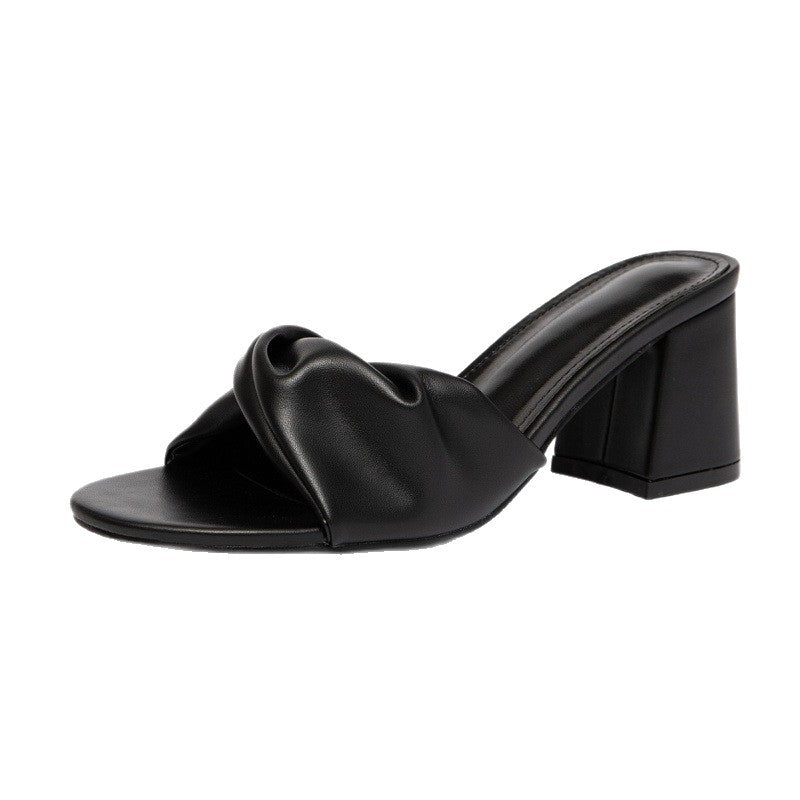 Damen Hochhackige Riemchen-Sandalen mit dekorativem Knotendesign EB