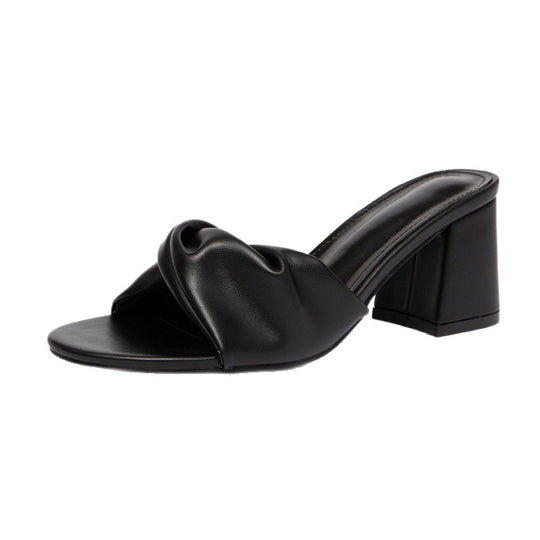 Damen Hochhackige Riemchen-Sandalen mit dekorativem Knotendesign EB