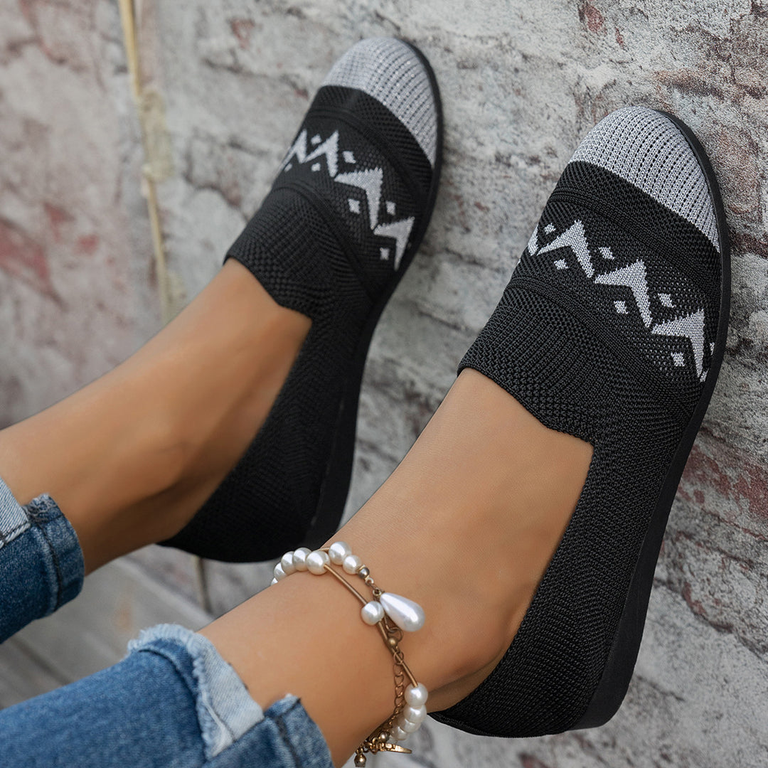 Damen komfortable Slipper mit innovativem Strickdesign EB