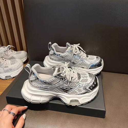 Damen modische Sneaker mit atmungsaktiver Oberflächenstruktur und dämpfender Sohle EB