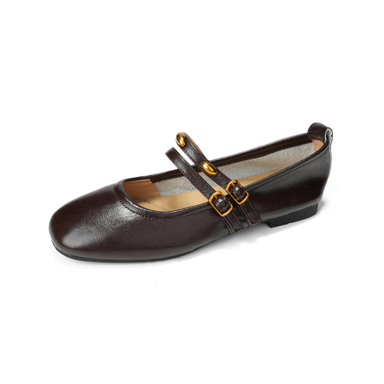Damen Ballerinas mit doppeltem Riemchen und eleganter Schnallenverzierung EB