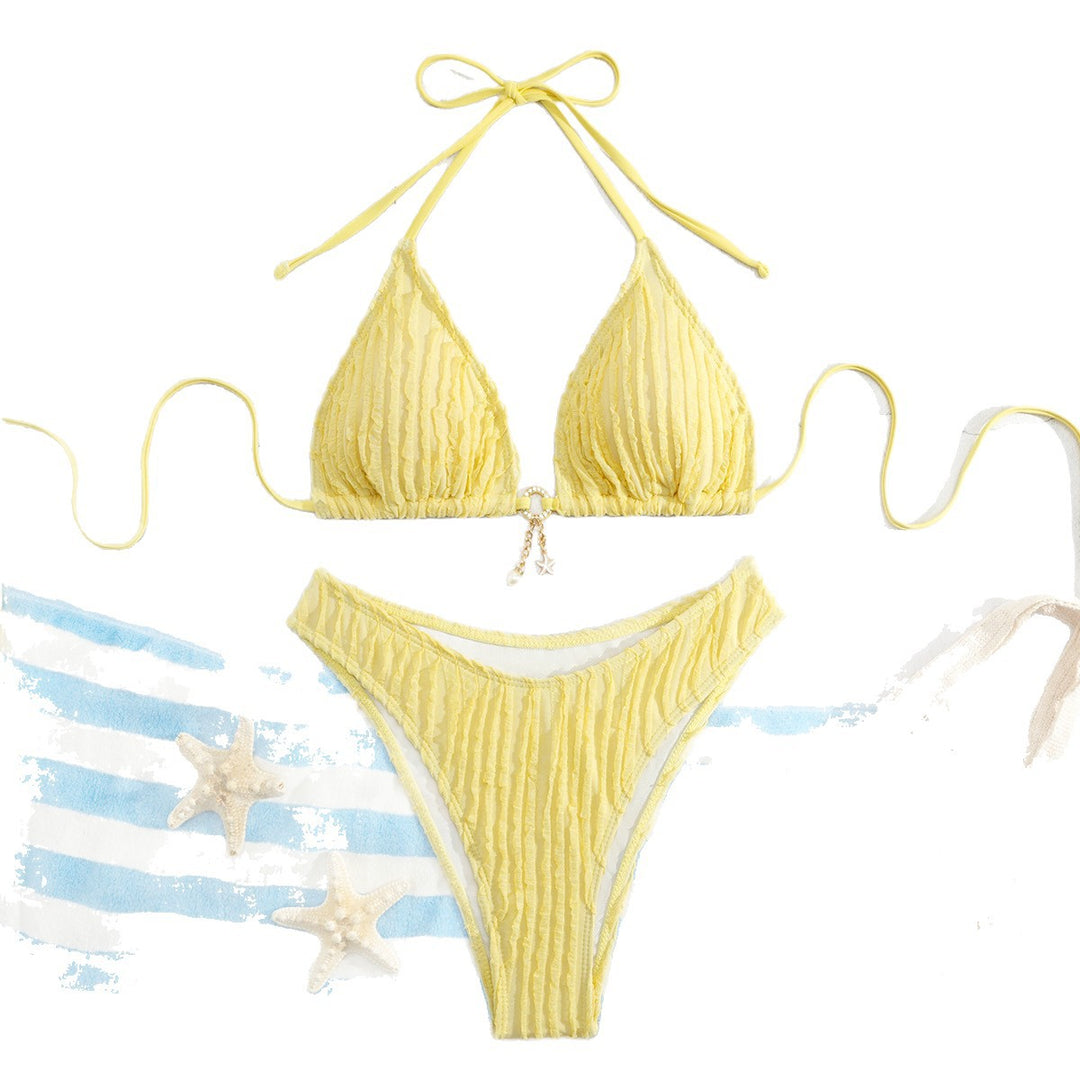 Damen Triangel-Bikini mit Rippendesign EB