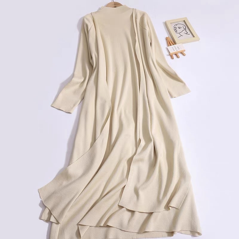 Damen eleganter Longmantel mit asymmetrischem Schnitt und hohem Kragen EB