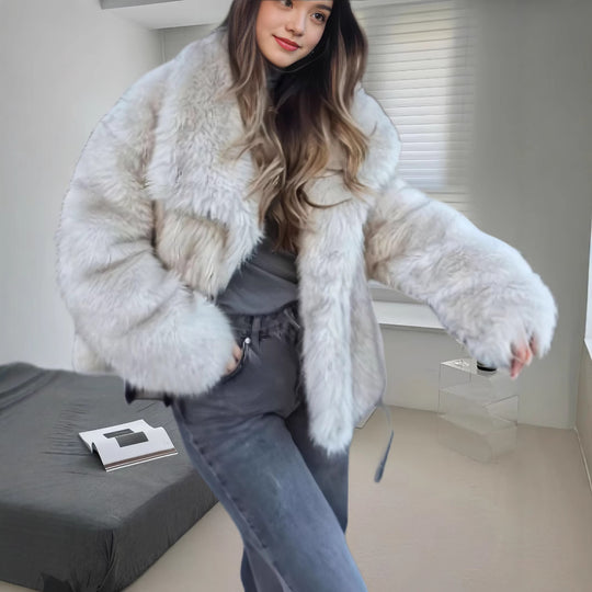 Damen kuschelige Pelzjacke EB