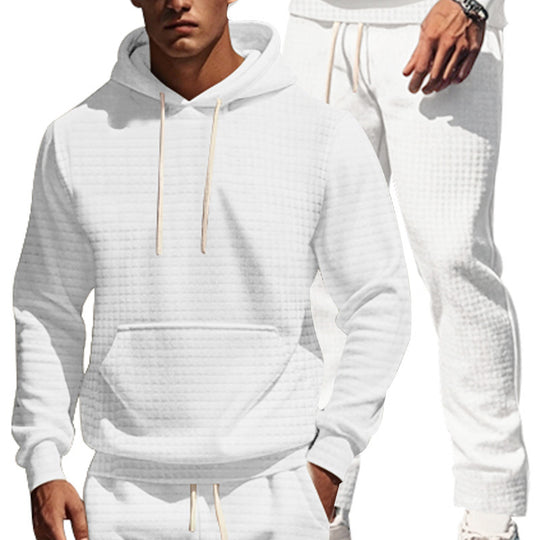 Herren lässiger Kapuzenpullover mit strukturiertem Design und praktischen Taschen EB