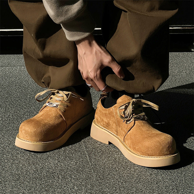 Damen Modische Schnürschuhe aus weichem Wildleder mit stabiler Sohle EB