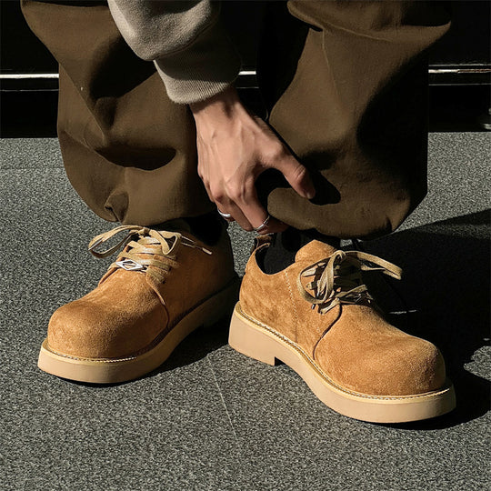 Damen Modische Schnürschuhe aus weichem Wildleder mit stabiler Sohle EB