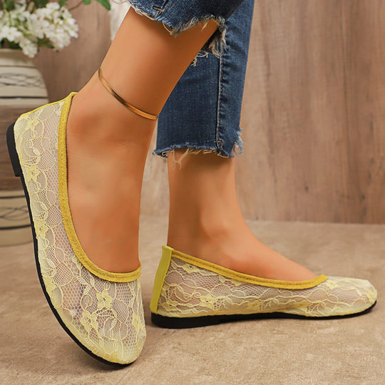 Damen Ballerinas aus feiner Spitze EB