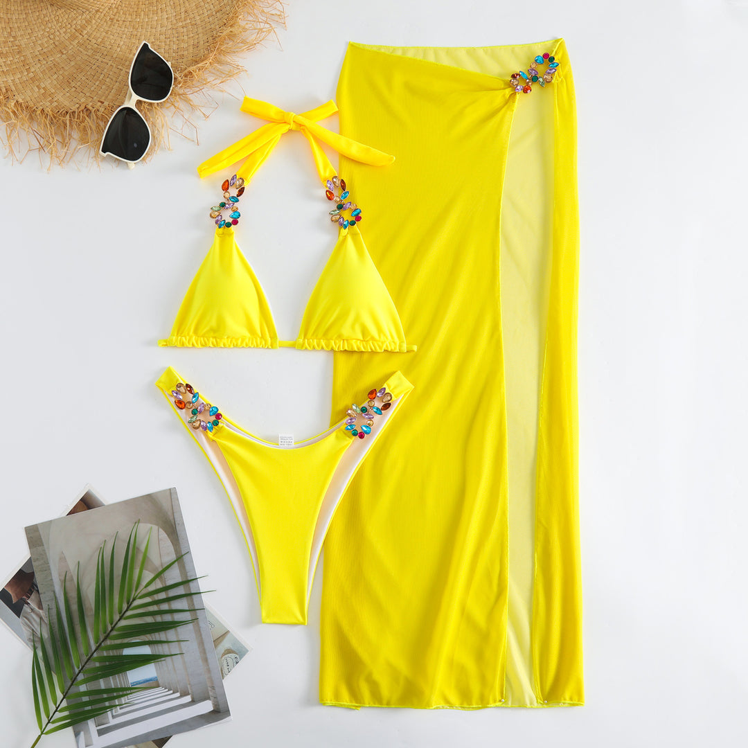 Damen Bikini-Set mit verzierten Trägern EB