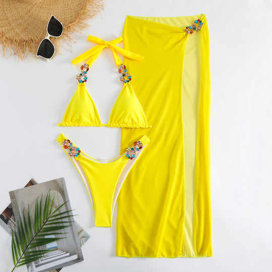 Damen Bikini-Set mit verzierten Trägern EB