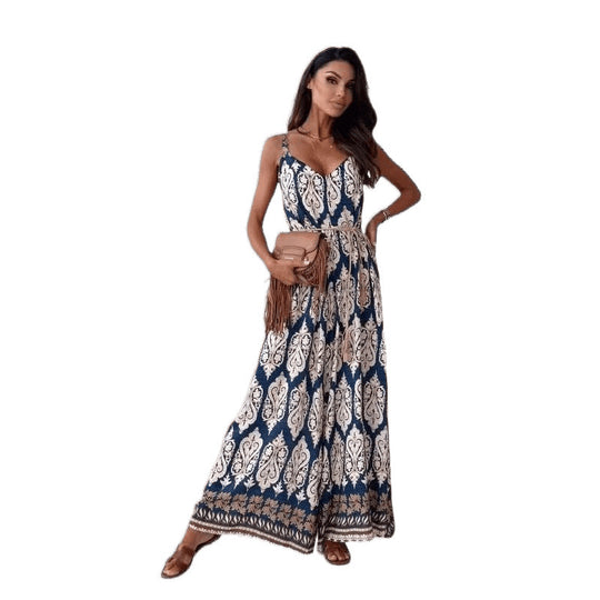 Damen Bohemian Weitbeiniger Bodysuit EB
