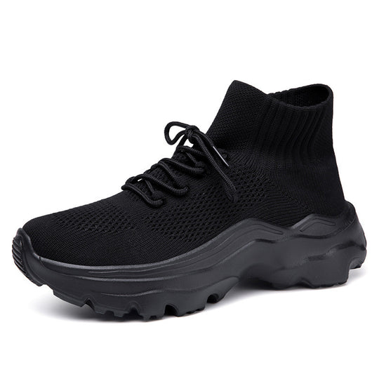 Damen Strick-Sneakers mit hohem Kragen und rutschfester Sohle EB