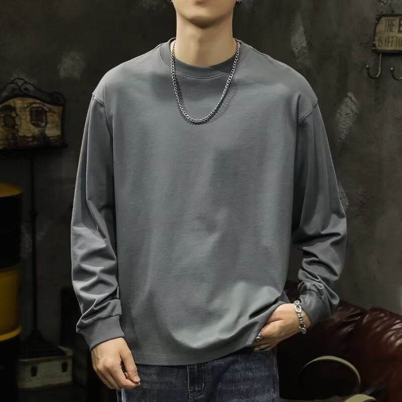 Herren lässiger Langarmshirt aus hochwertiger Baumwolle mit bequemer Passform EB