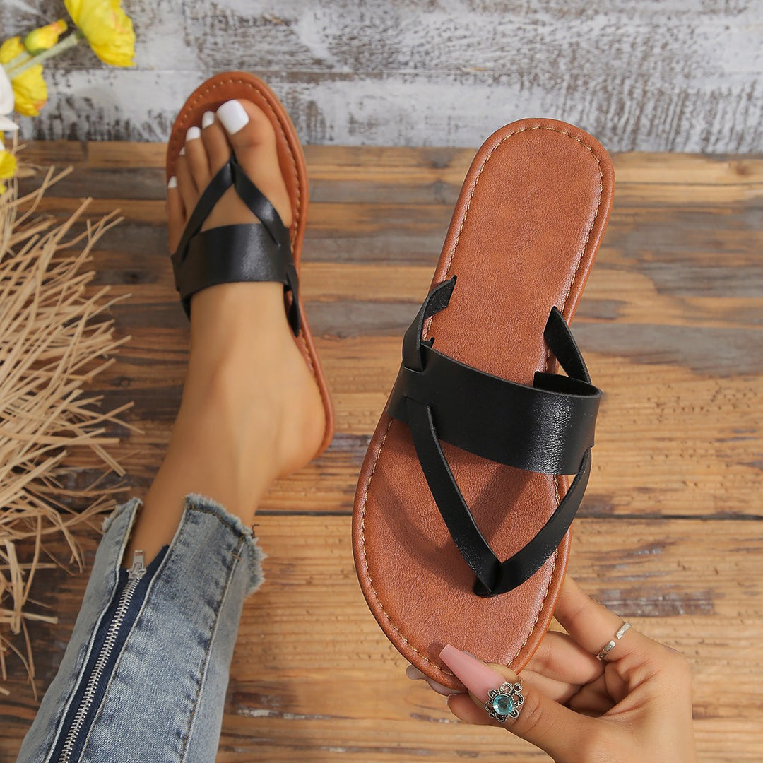 Damen Offene Freizeit-Sandalen mit geflochtenem Riemendesign EB