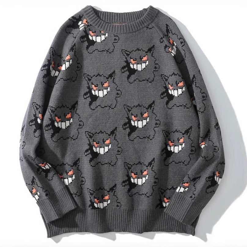 Damen Gemütlicher Pullover mit fröhlichem Grafikmuster EB