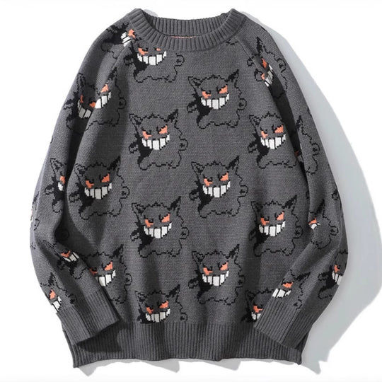 Damen Gemütlicher Pullover mit fröhlichem Grafikmuster EB
