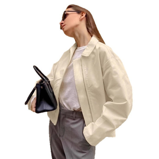 Damen Oversized Utility-Jacke mit modernem Zip-Design EB