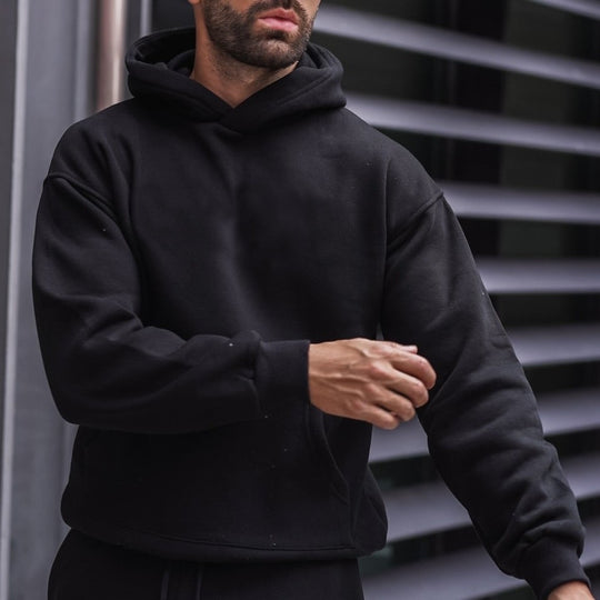 Unisex nan Heavyweight-Kapuzenpullover mit doppelt vernähter Kängurutasche, verstärkten Nähten und weichem Fleece-Innenfutter EB