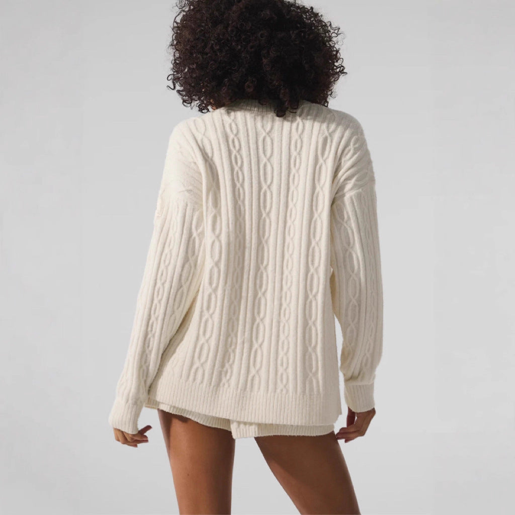 Damen Grobstrick Cardigan mit lässigem Schnitt und weichen Ärmeln EB